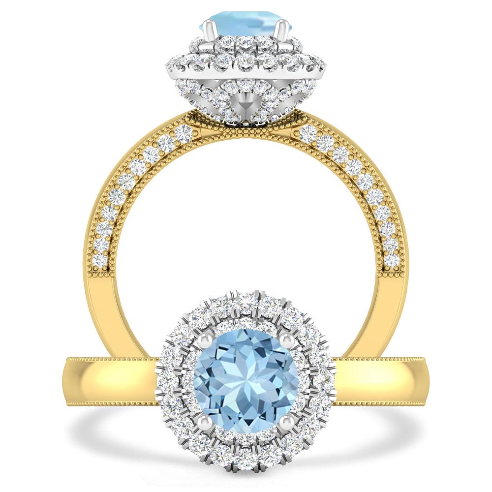 Yellow Gold - Aquamarine