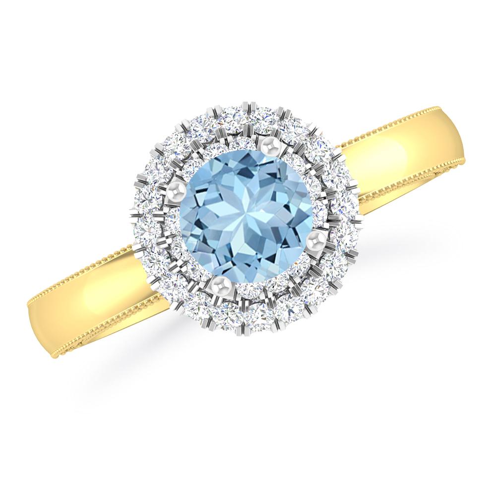 Yellow Gold - Aquamarine