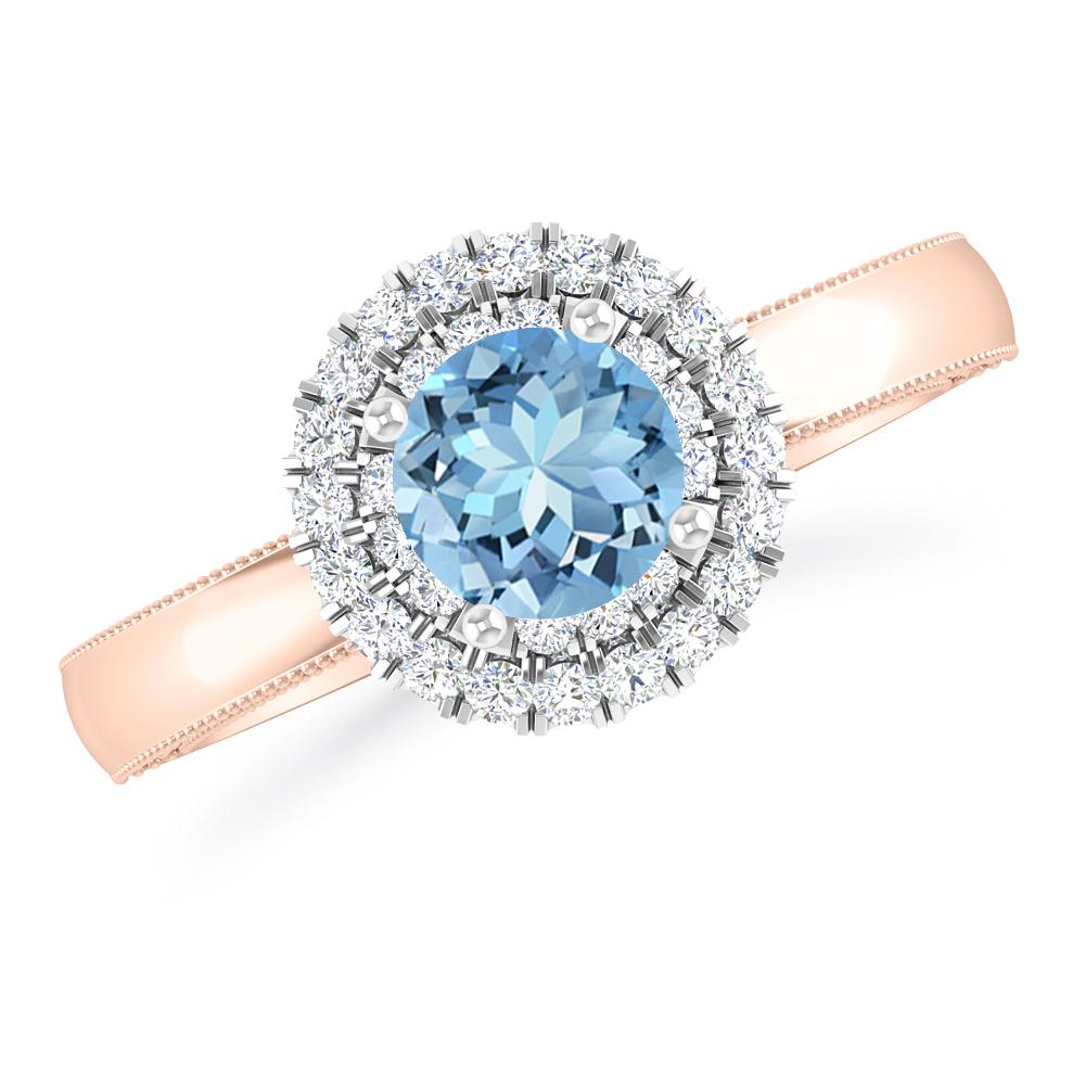 Rose Gold - Aquamarine