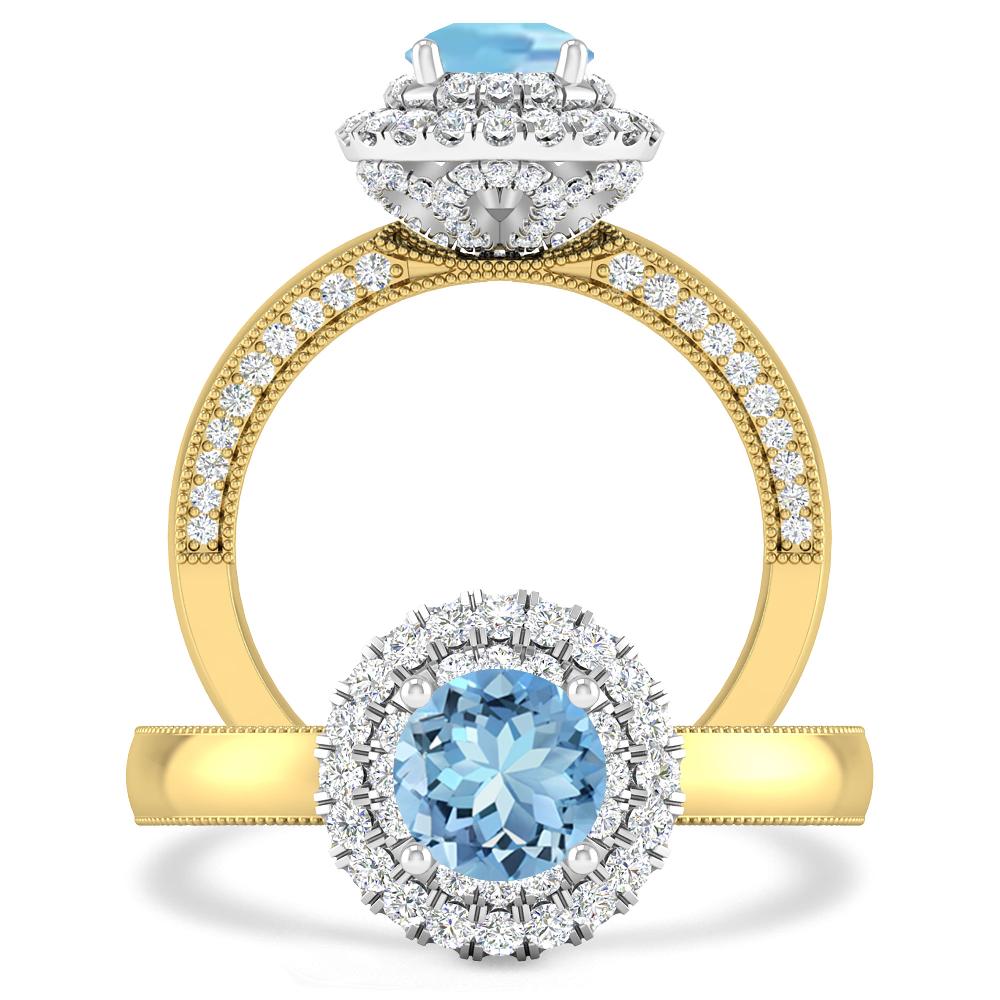 Yellow Gold - Aquamarine