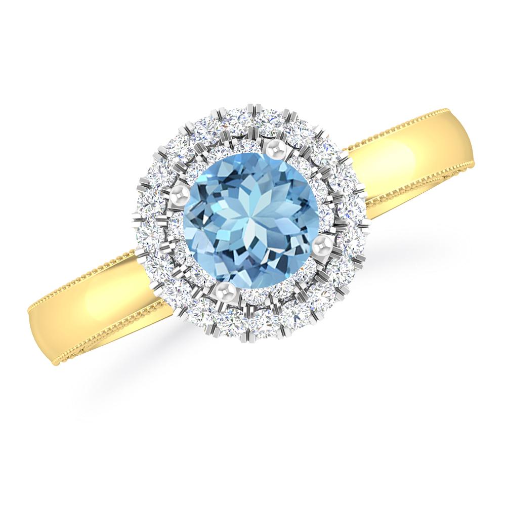 Yellow Gold - Aquamarine