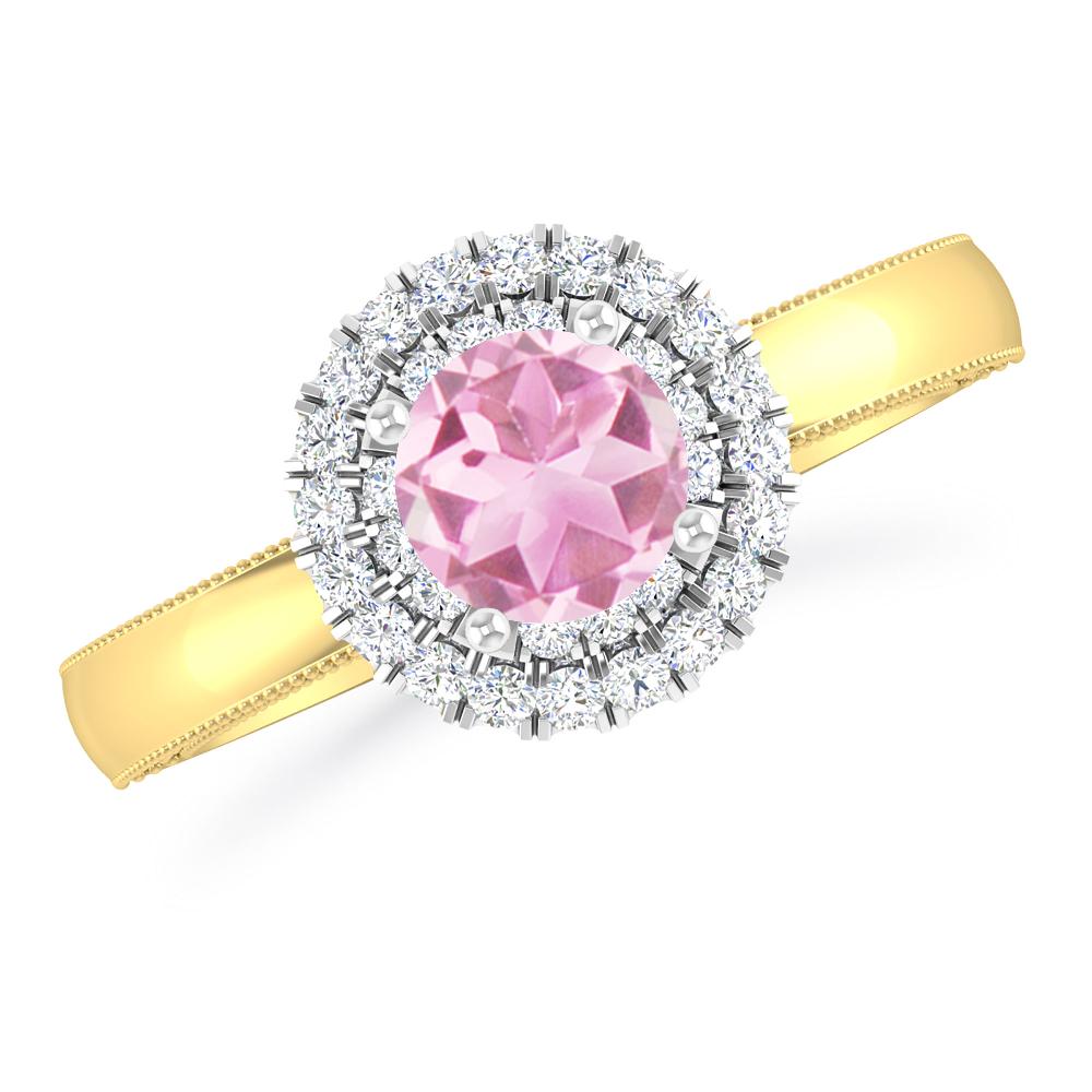 Yellow Gold - Pink Tourmaline