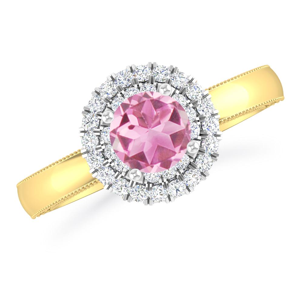 Yellow Gold - Pink Tourmaline