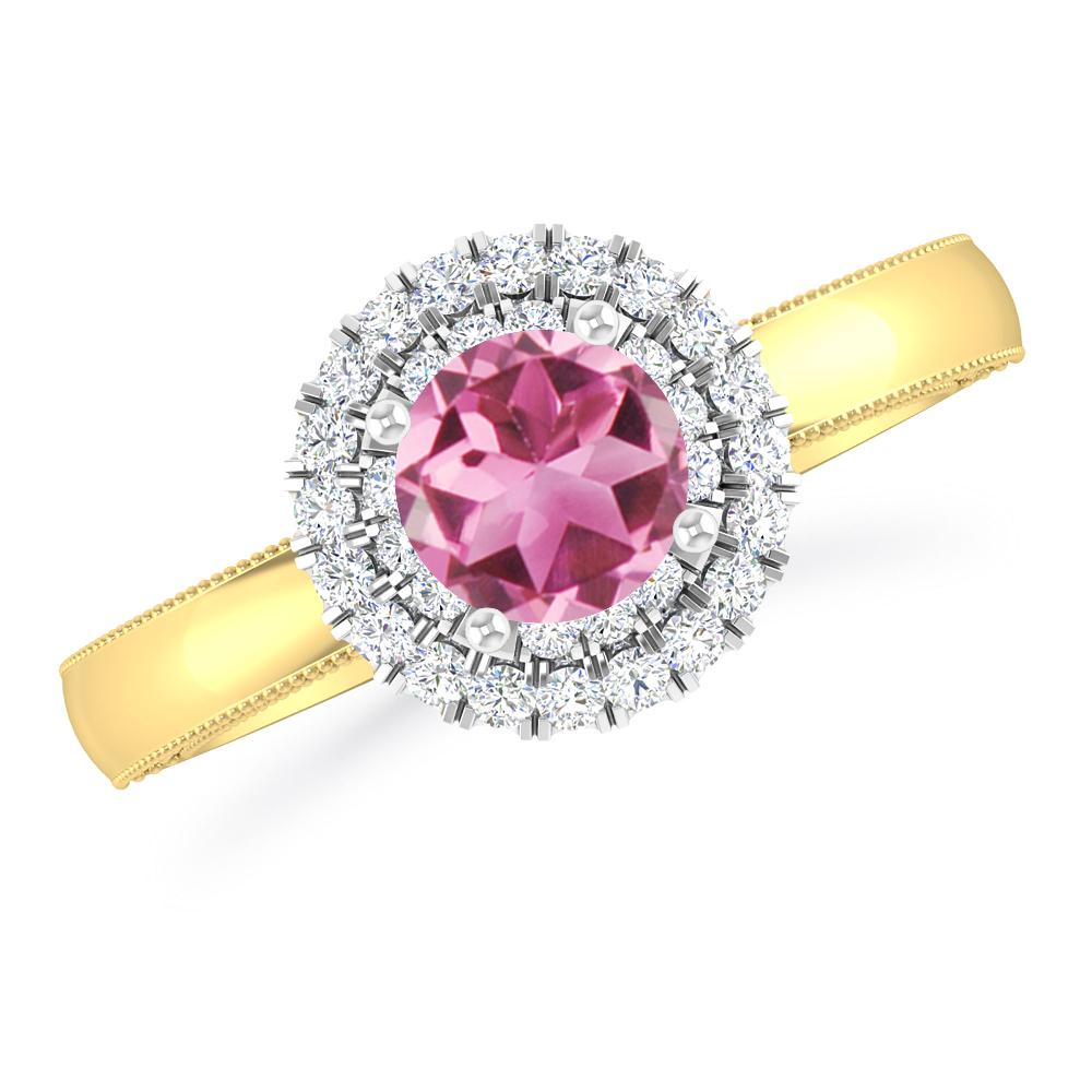 Yellow Gold - Pink Tourmaline