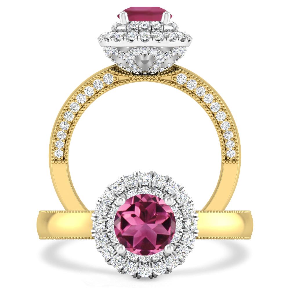 Yellow Gold - Pink Tourmaline