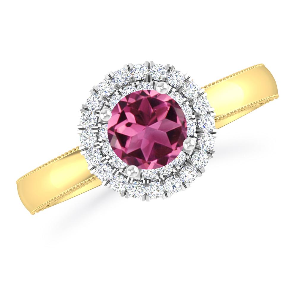 Yellow Gold - Pink Tourmaline