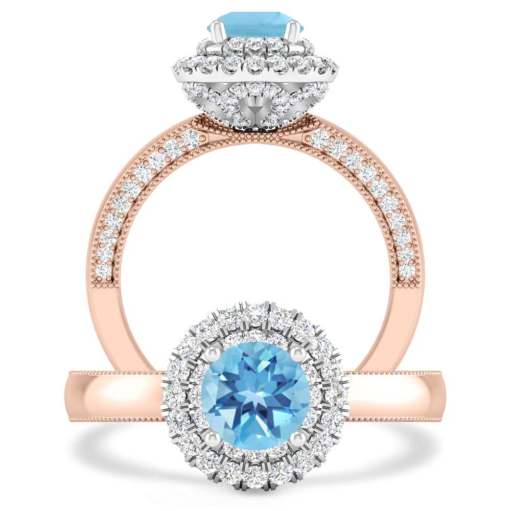 Rose Gold - Blue Topaz