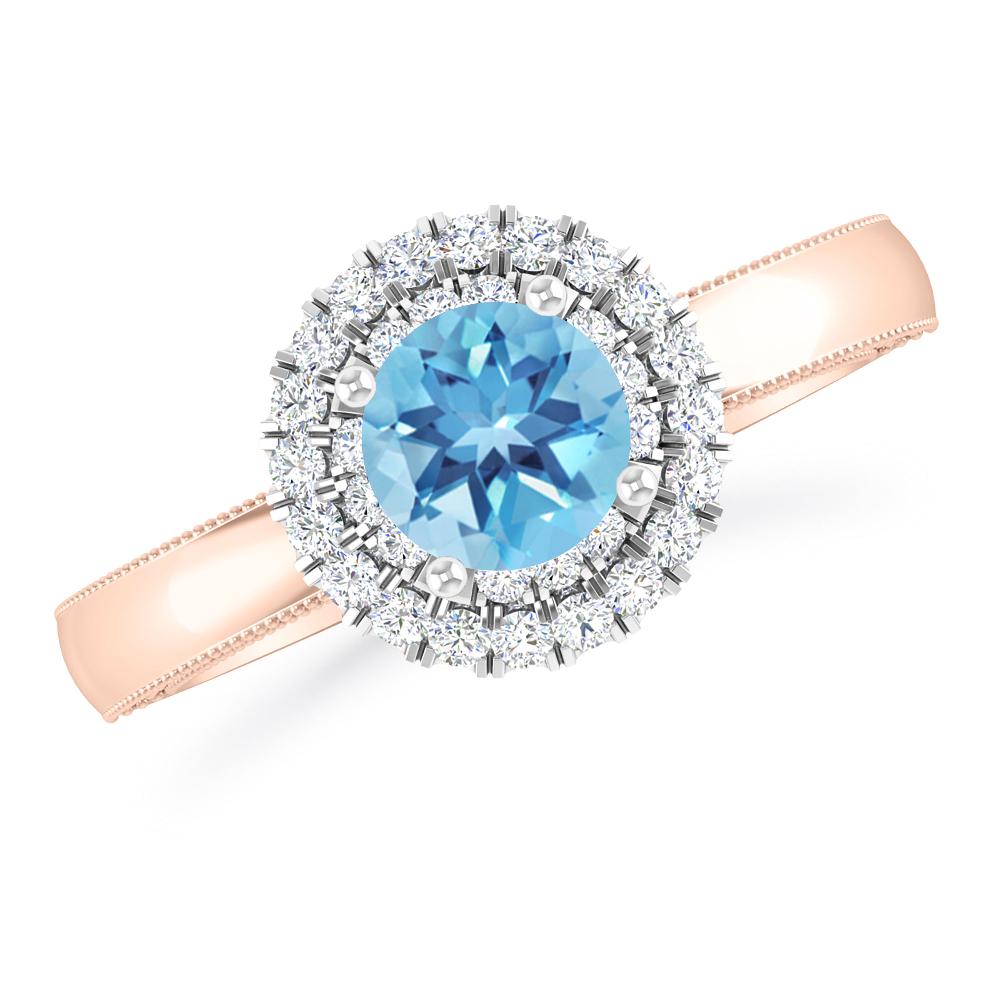 Rose Gold - Blue Topaz