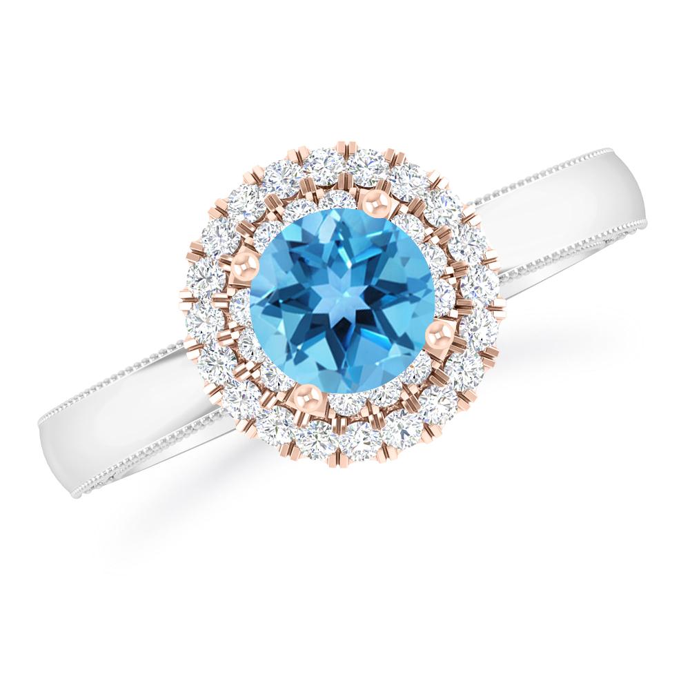 White Gold - Blue Topaz