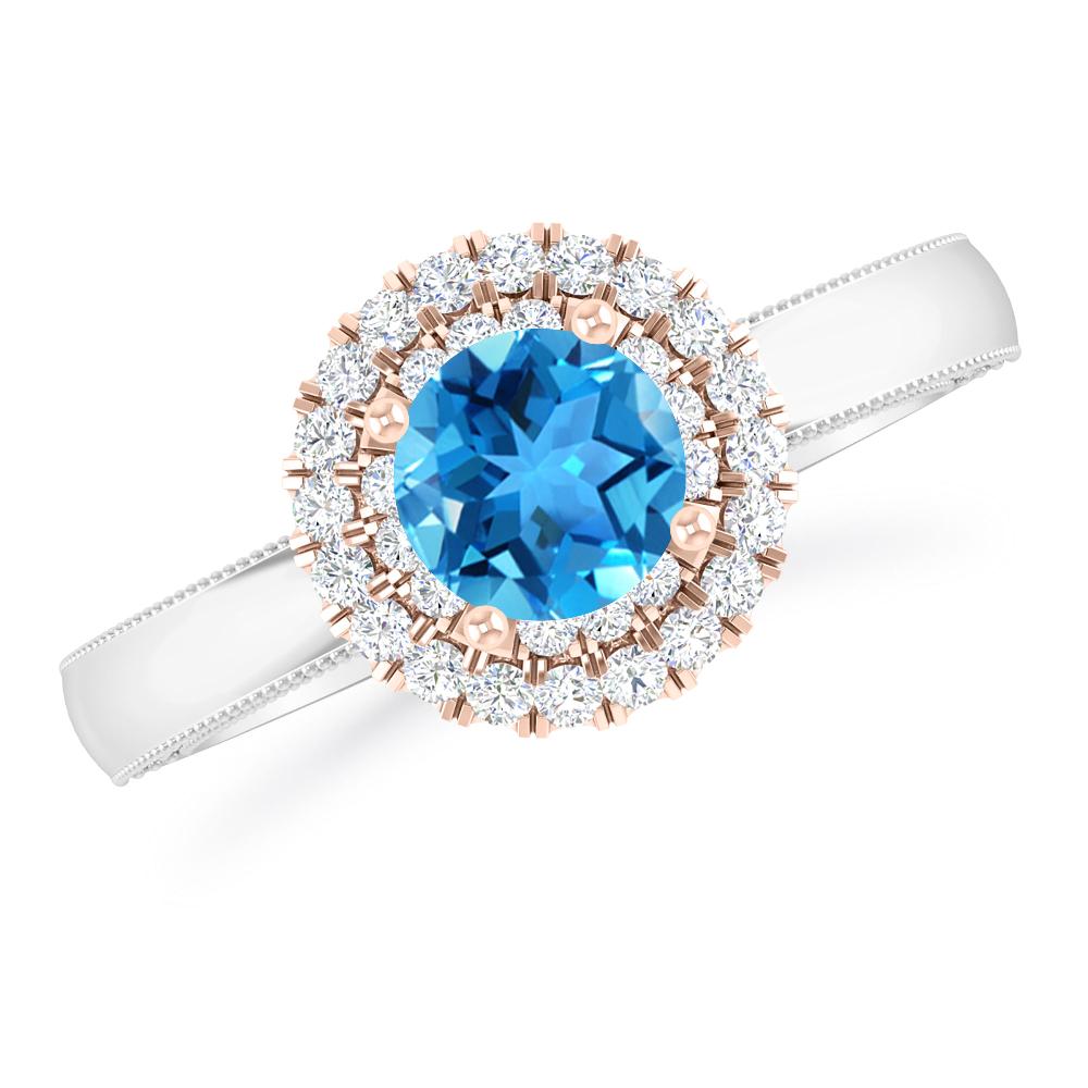 White Gold - Blue Topaz