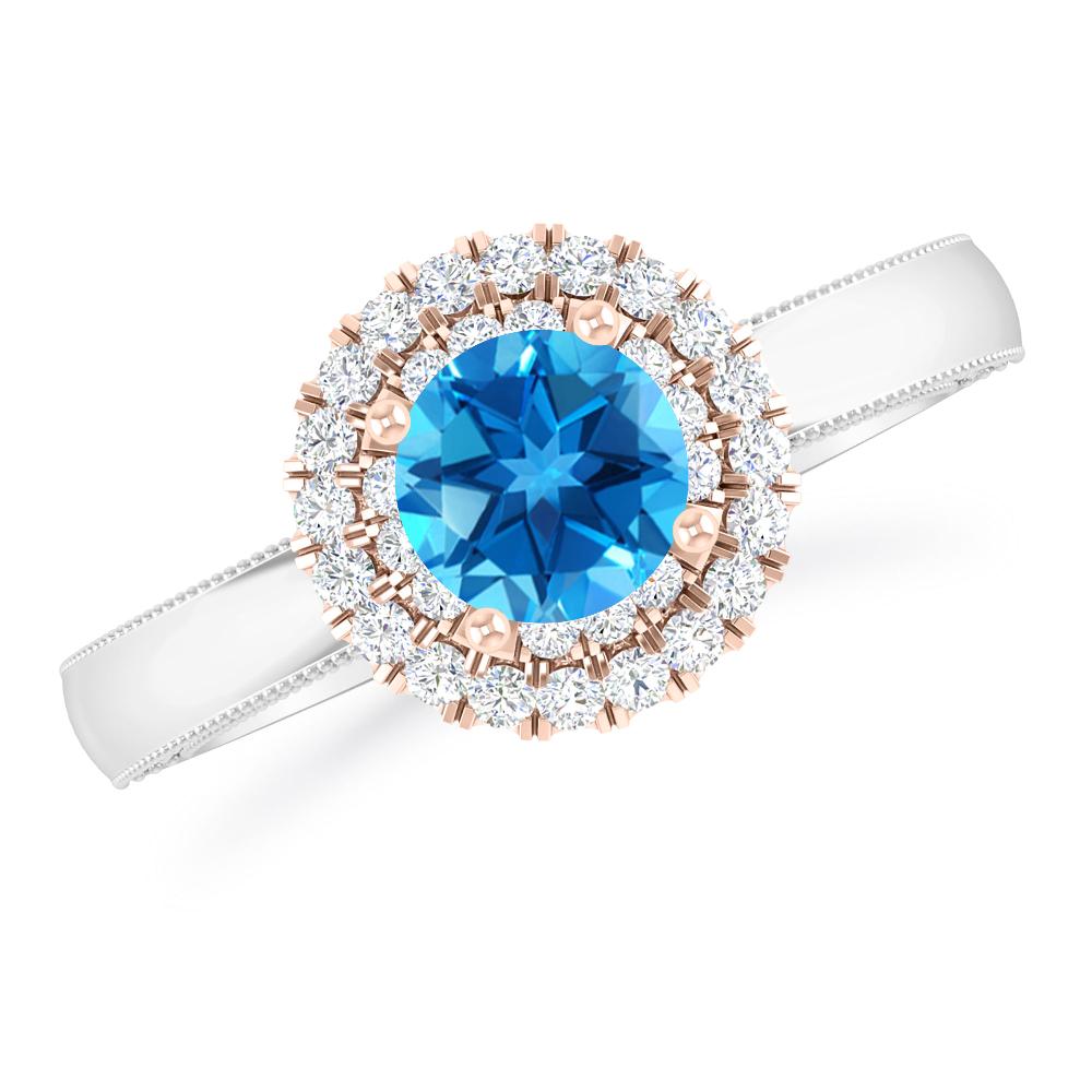 White Gold - Blue Topaz