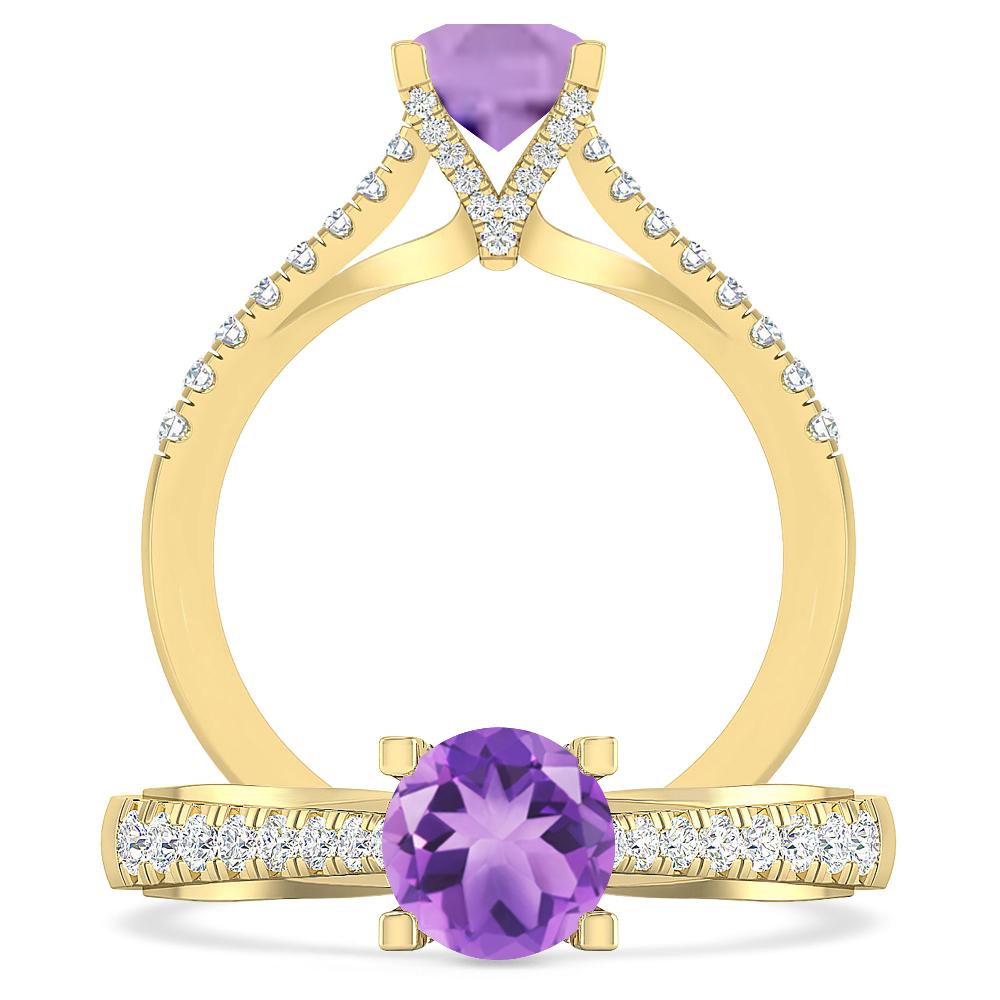 Yellow Gold - Amethyst