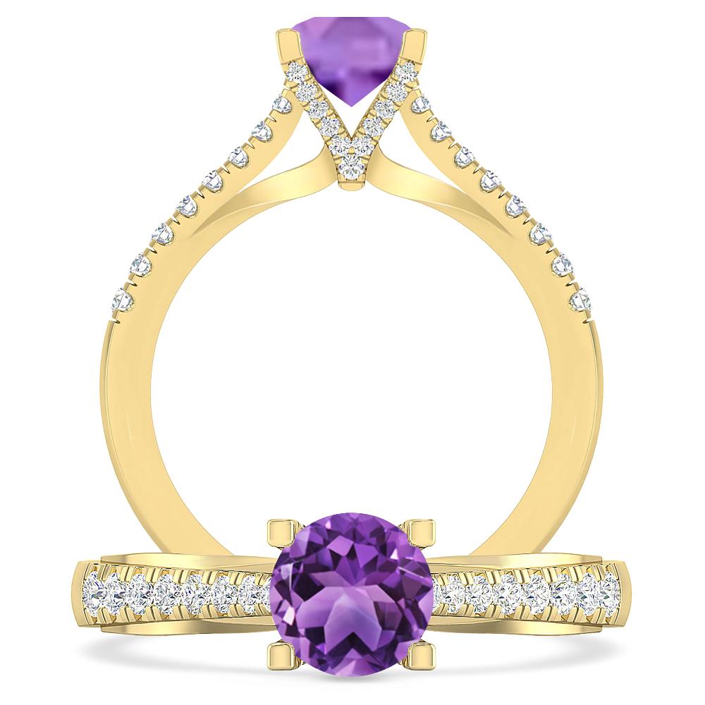 Yellow Gold - Amethyst