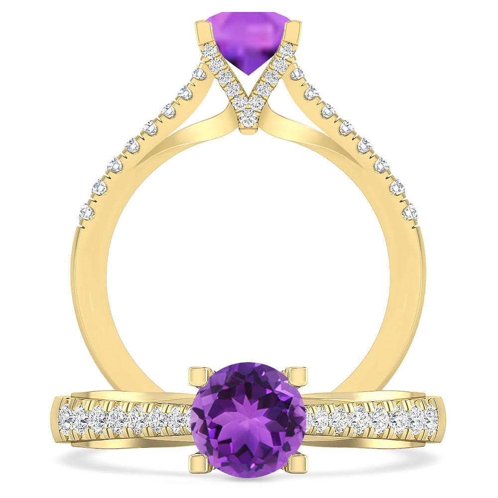 Yellow Gold - Amethyst