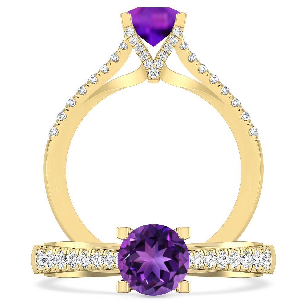 Yellow Gold - Amethyst