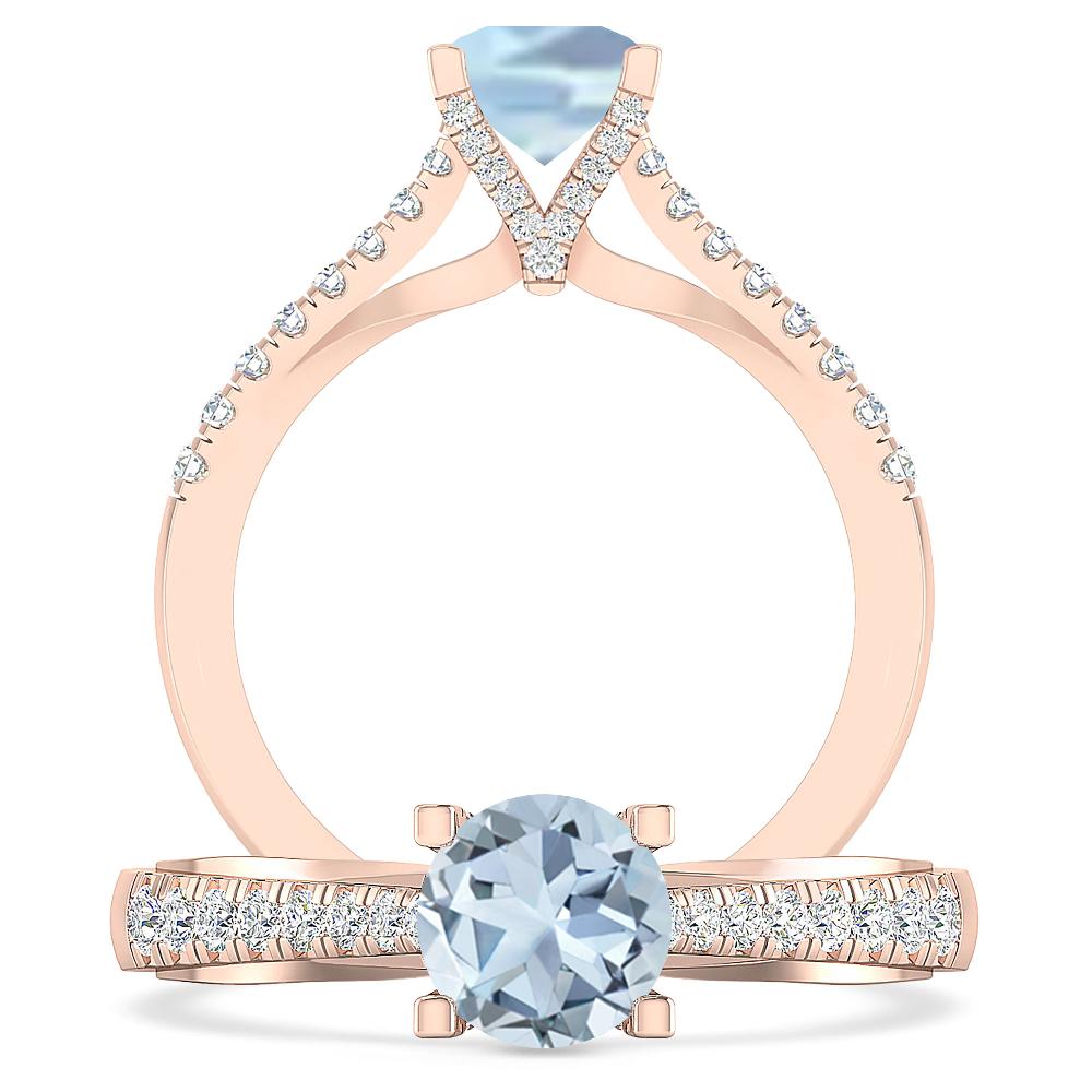 Rose Gold - Aquamarine