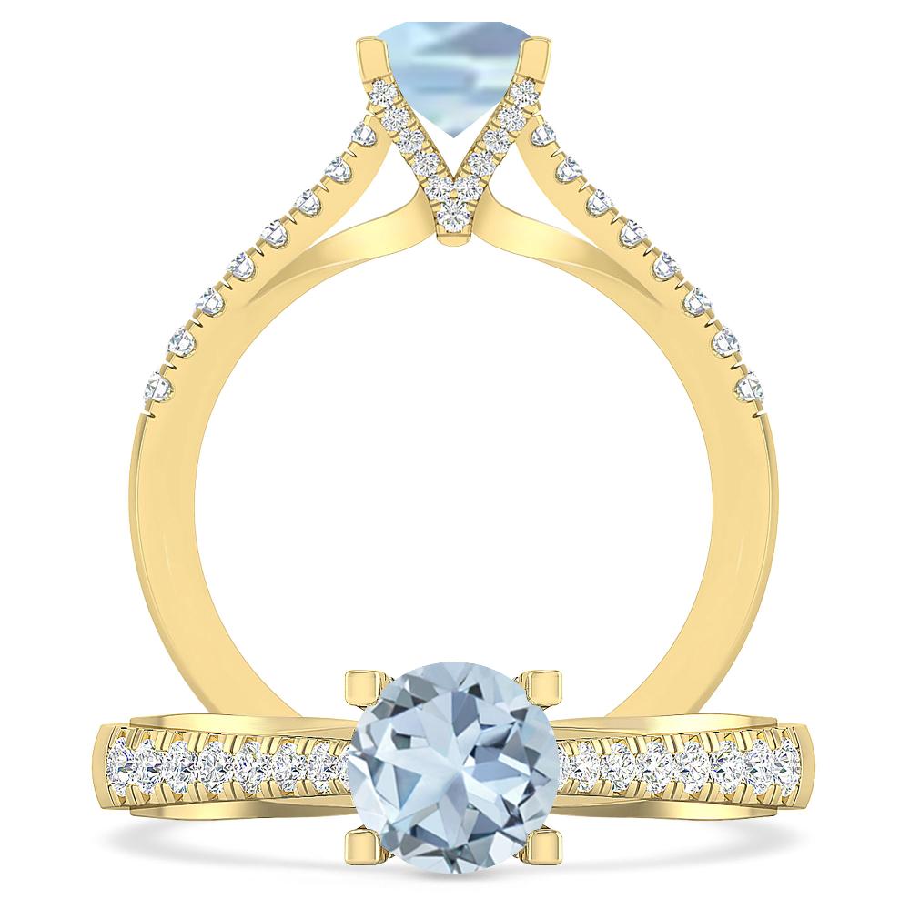 Yellow Gold - Aquamarine