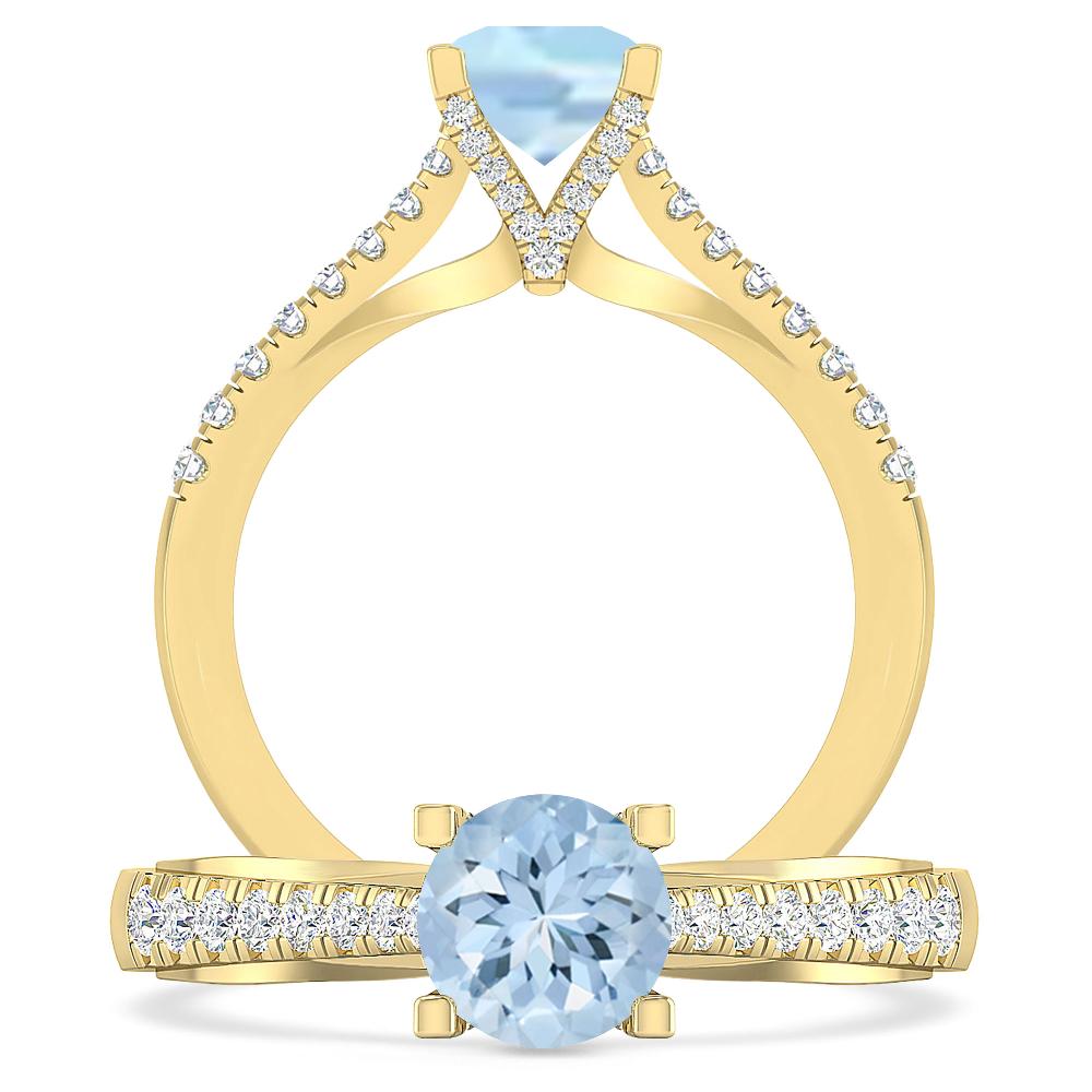 Yellow Gold - Aquamarine