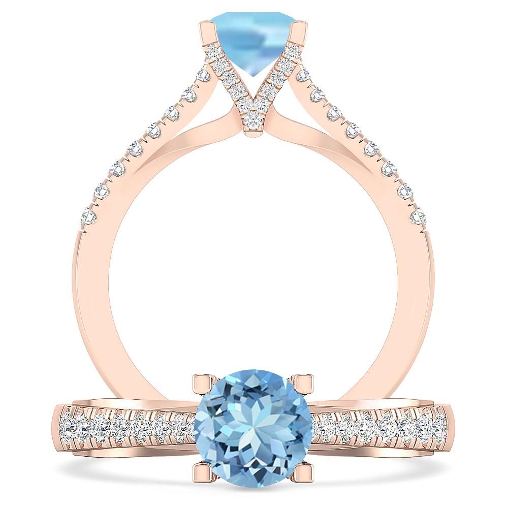 Rose Gold - Aquamarine