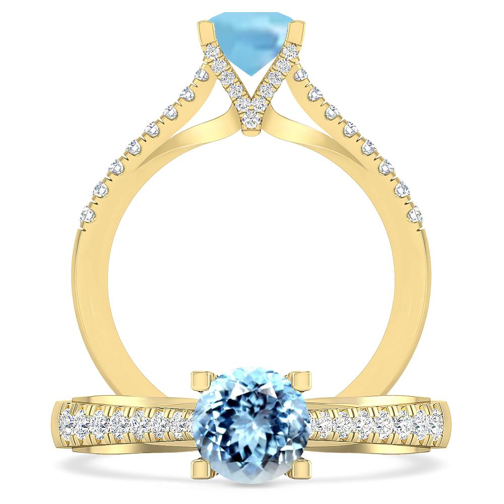 Yellow Gold - Aquamarine