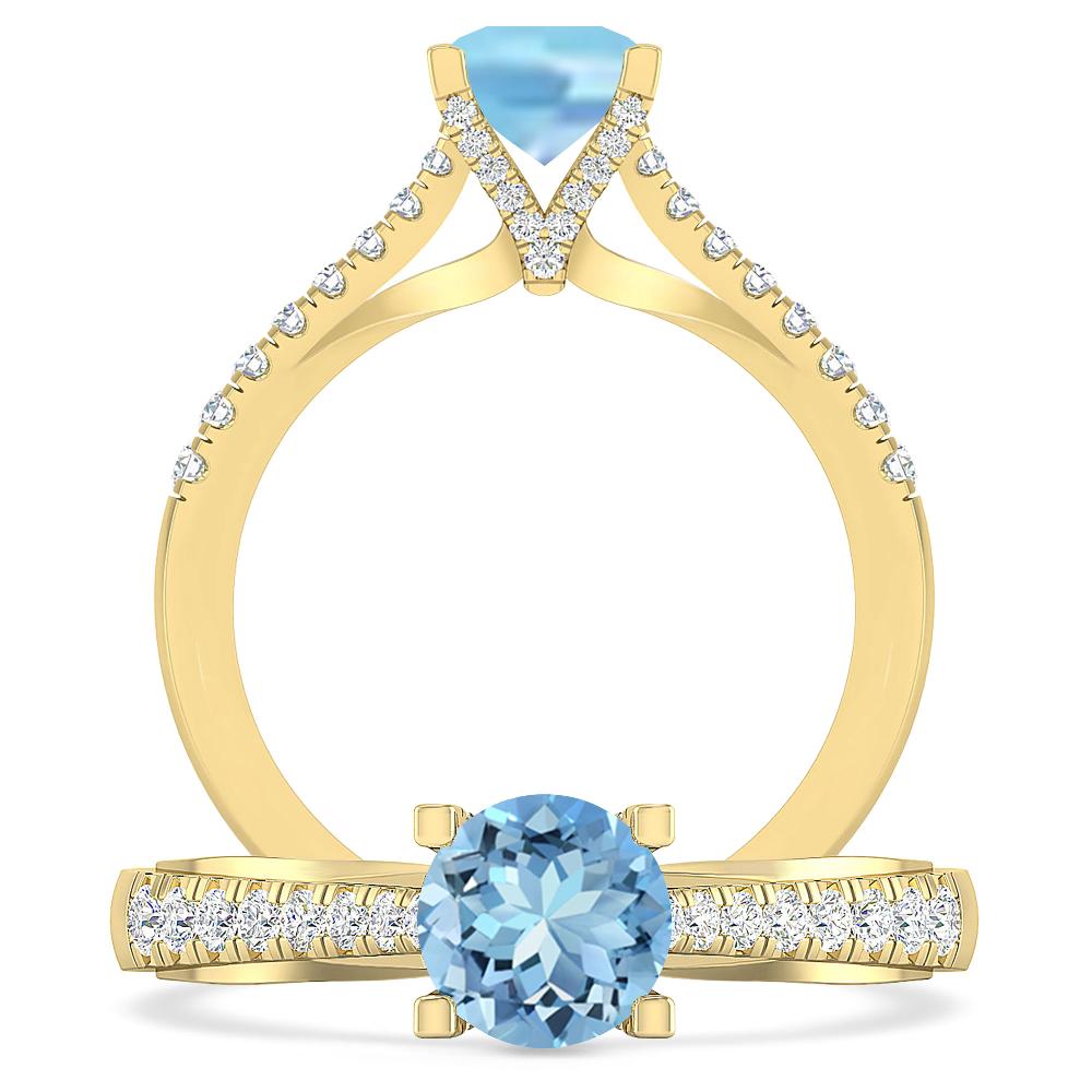 Yellow Gold - Aquamarine