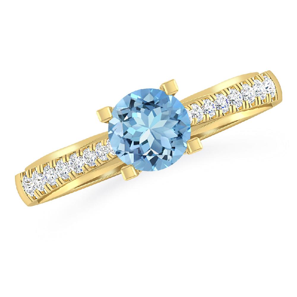 Yellow Gold - Aquamarine