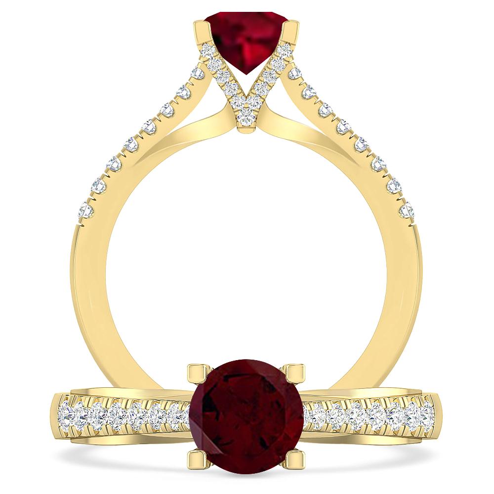 Yellow Gold - Garnet