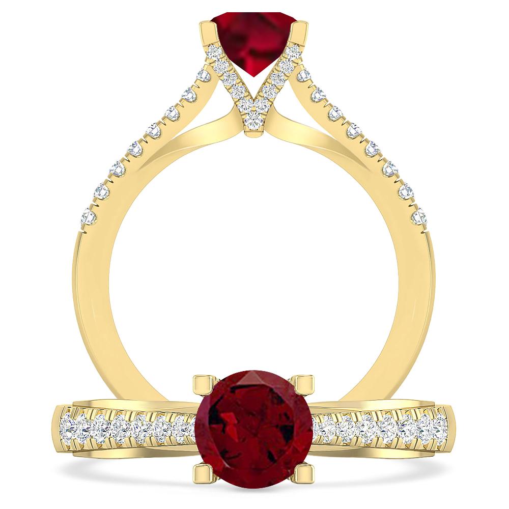 Yellow Gold - Garnet