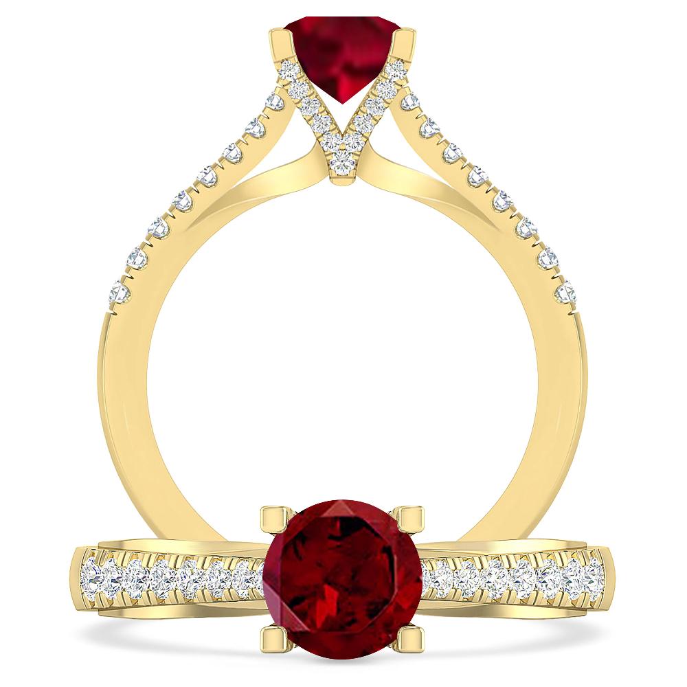 Yellow Gold - Garnet