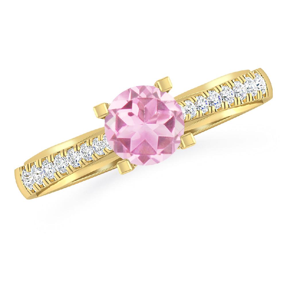 Yellow Gold - Pink Tourmaline