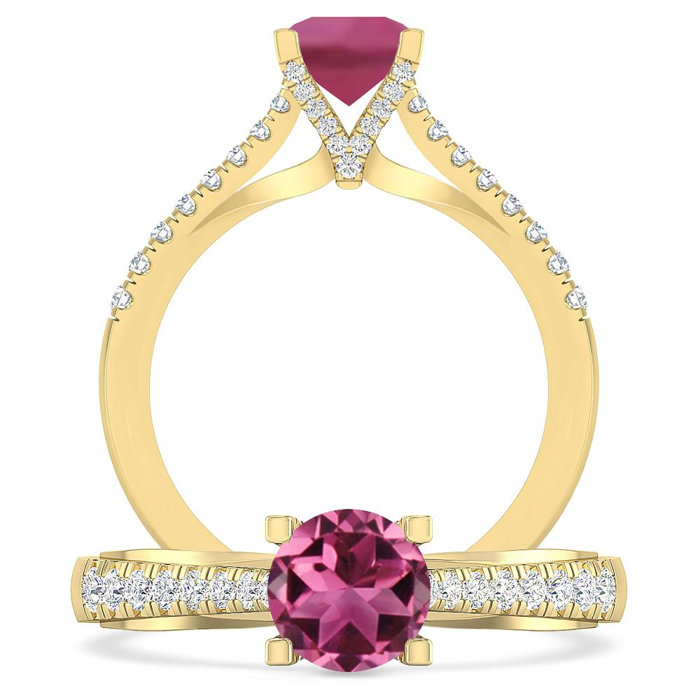 Yellow Gold - Pink Tourmaline