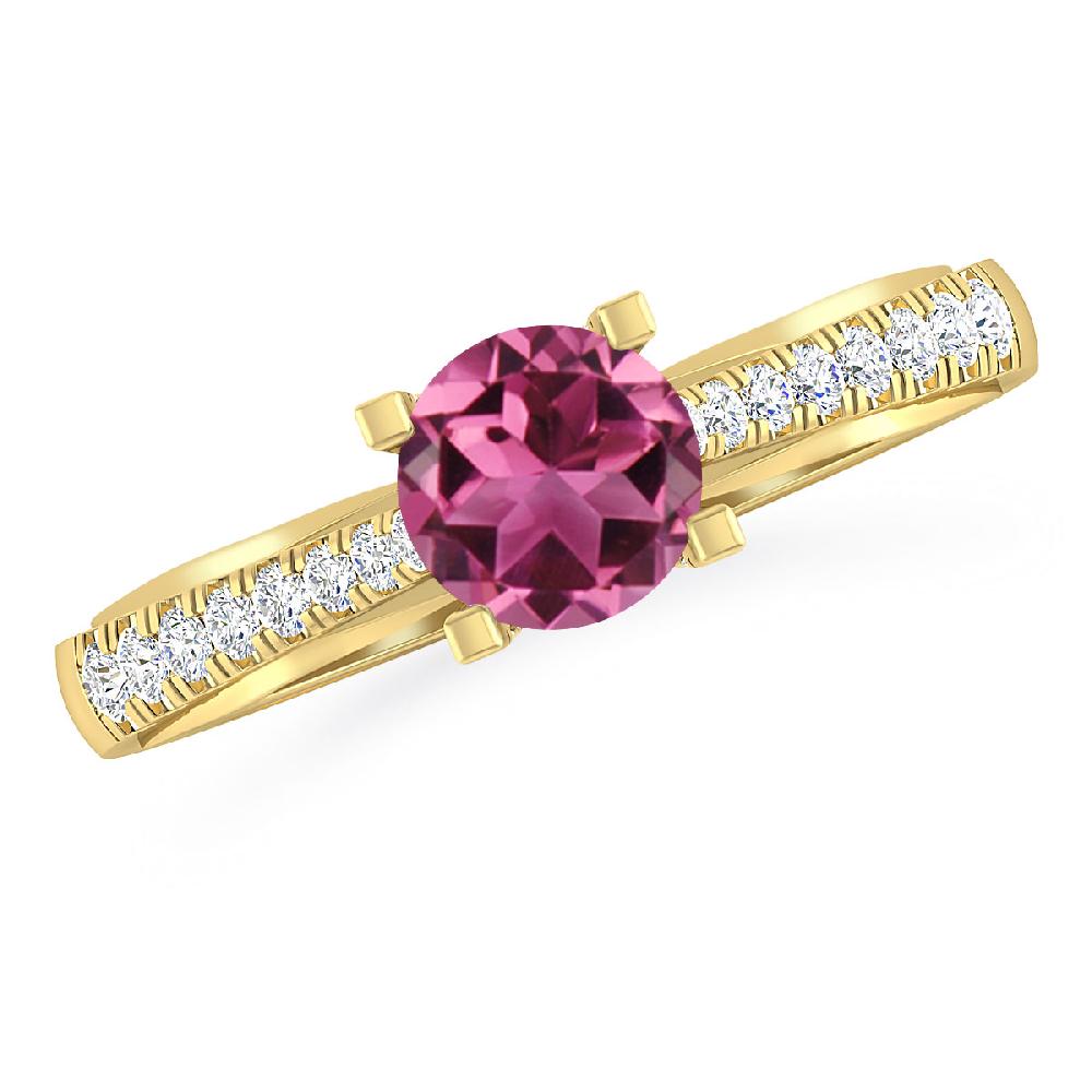 Yellow Gold - Pink Tourmaline