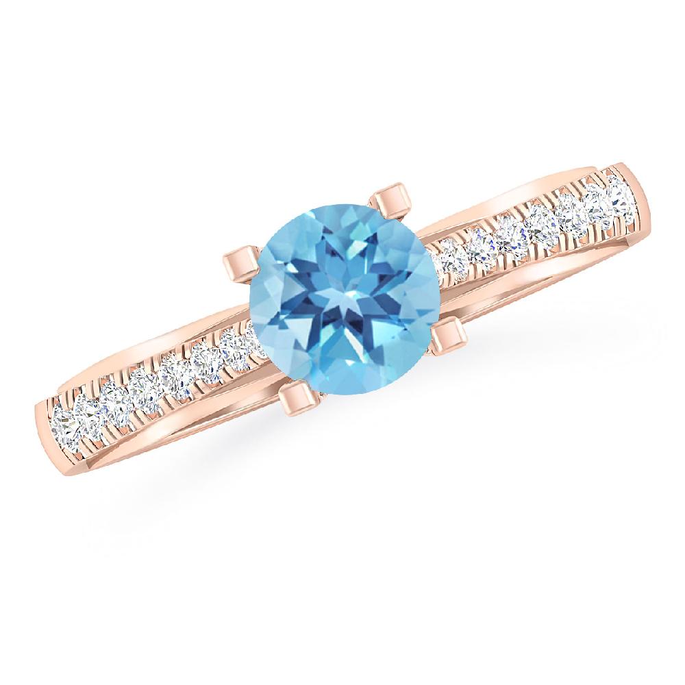 Rose Gold - Blue Topaz