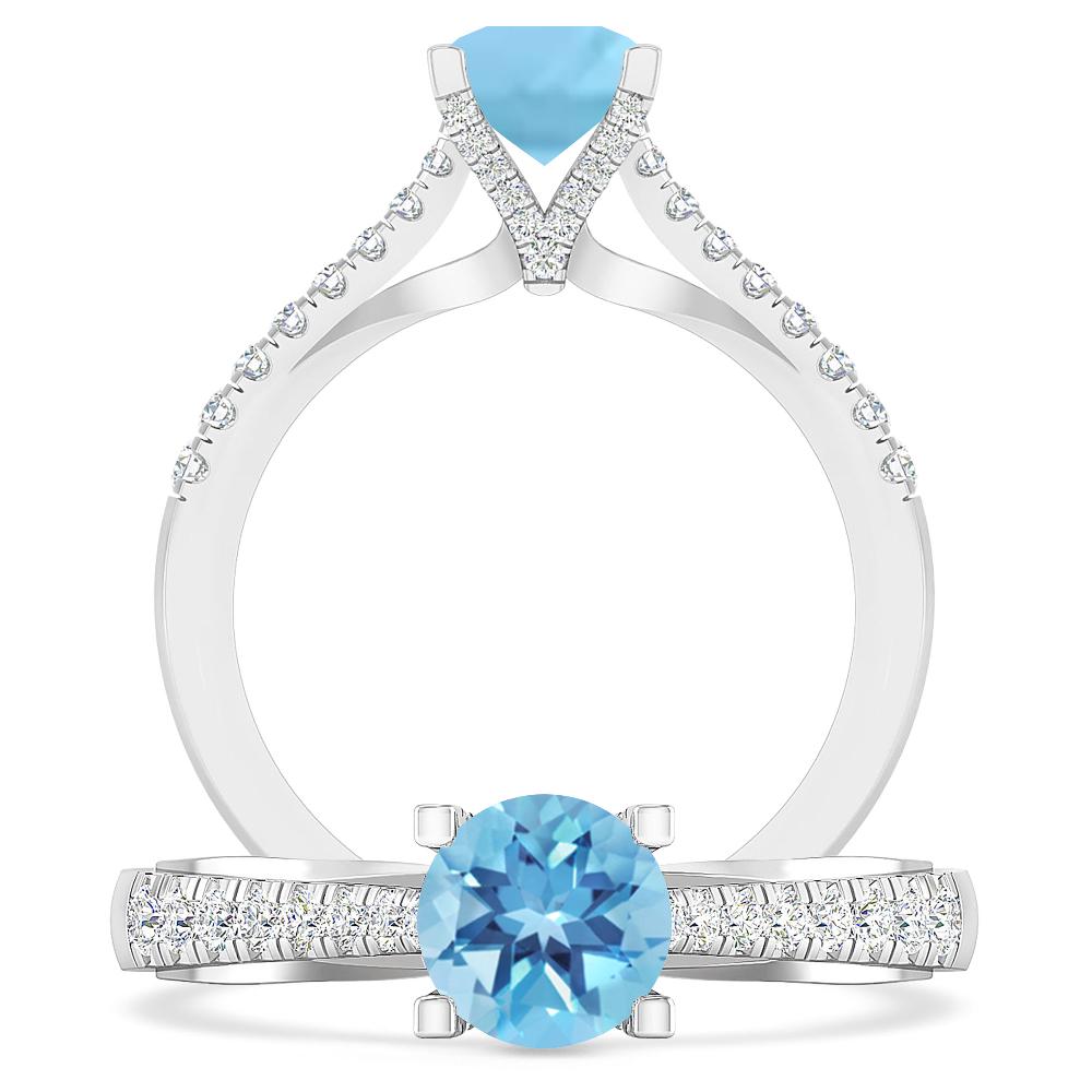 White Gold - Blue Topaz