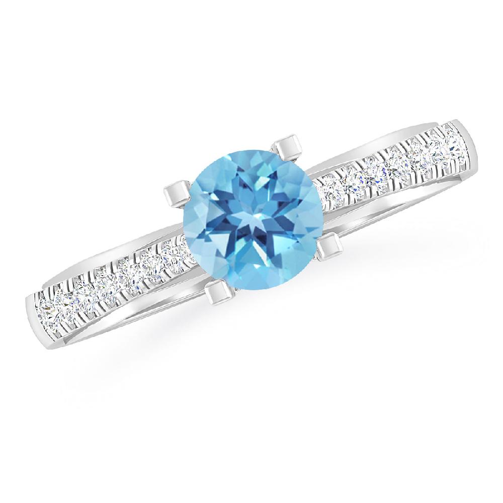 White Gold - Blue Topaz