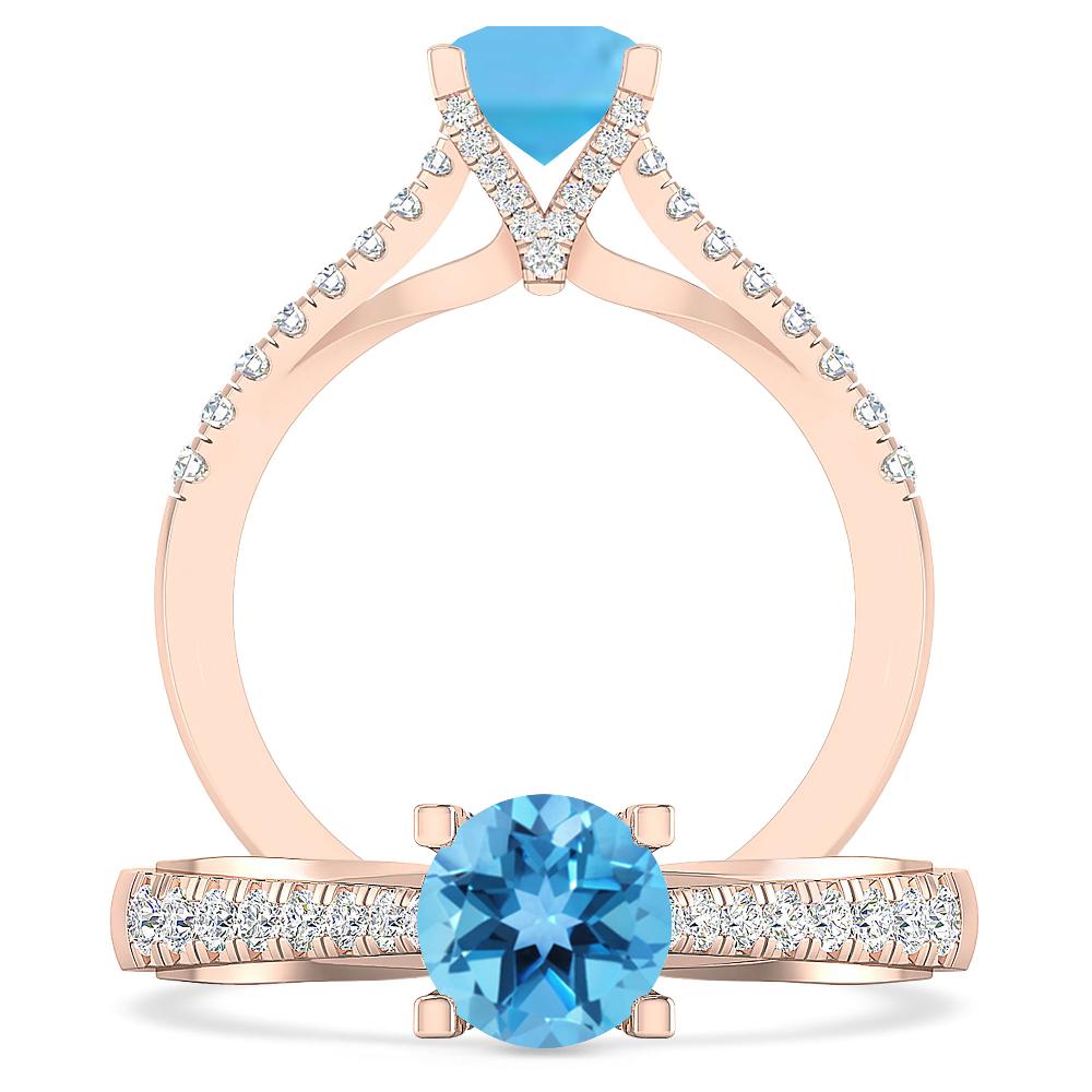 Rose Gold - Blue Topaz