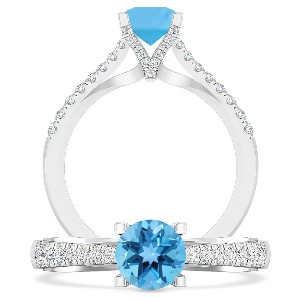 White Gold - Blue Topaz