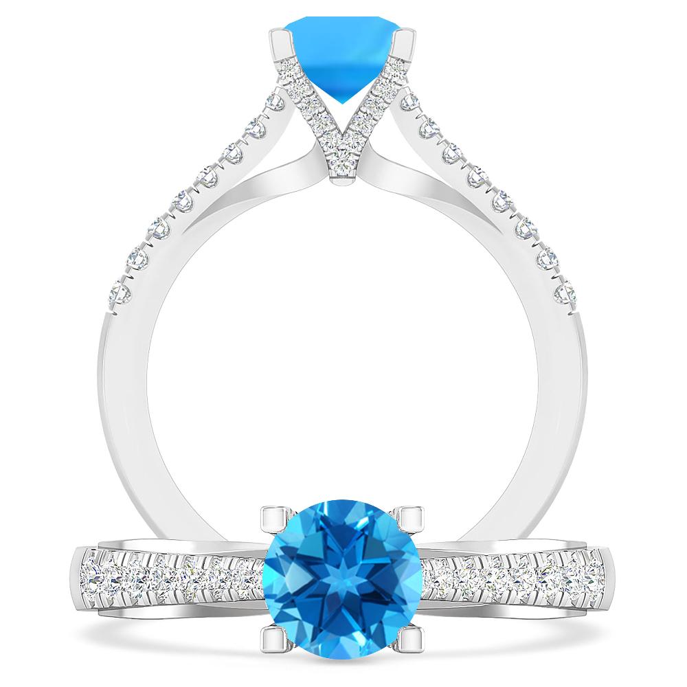 White Gold - Blue Topaz