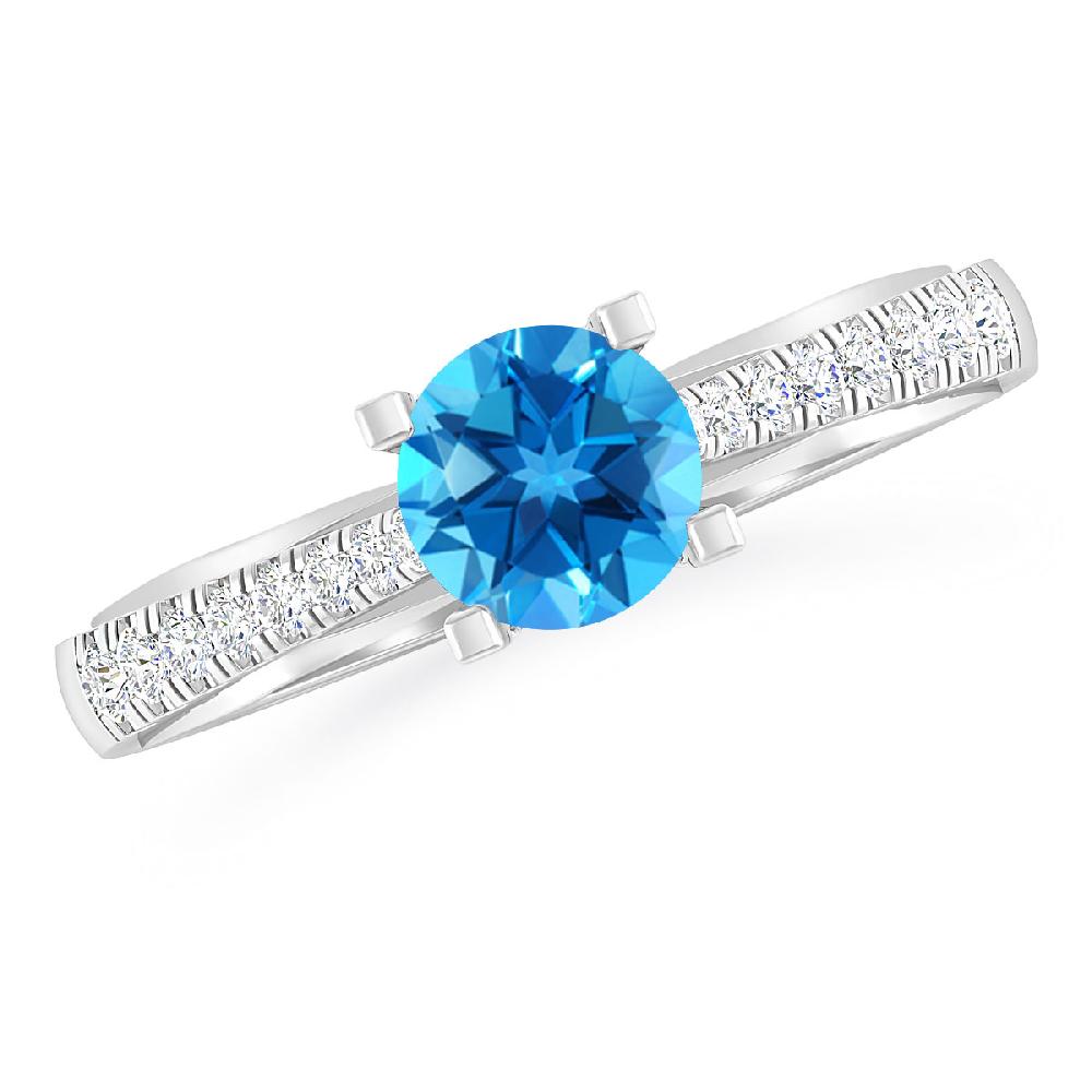 White Gold - Blue Topaz