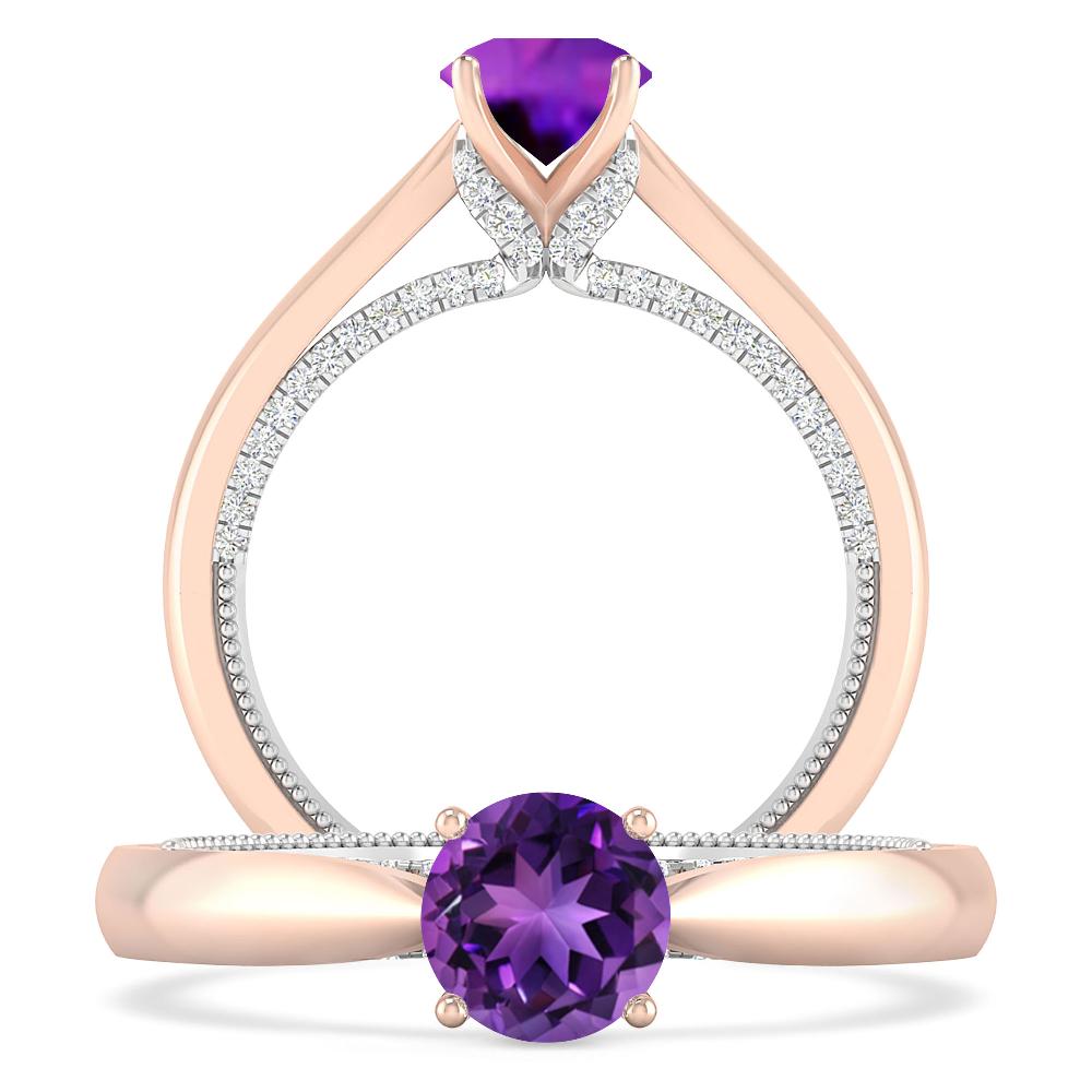 Rose Gold/White Gold - Amethyst