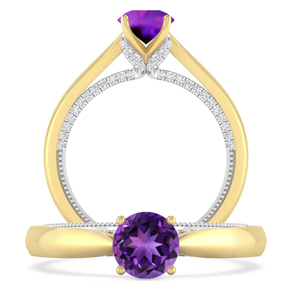 Yellow Gold/White Gold - Amethyst