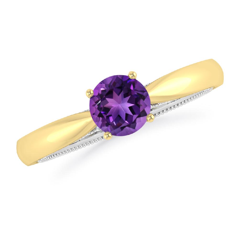 Yellow Gold/White Gold - Amethyst