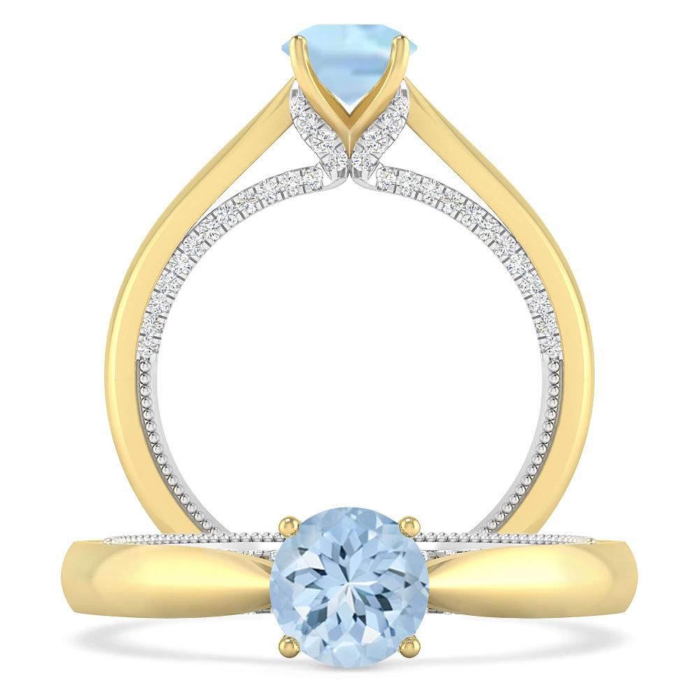 Yellow Gold - Aquamarine