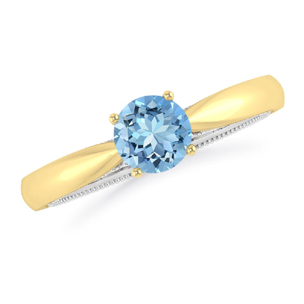 Yellow Gold - Aquamarine