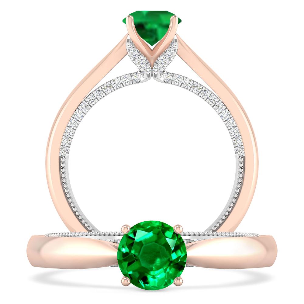 Rose Gold/White Gold - Emerald