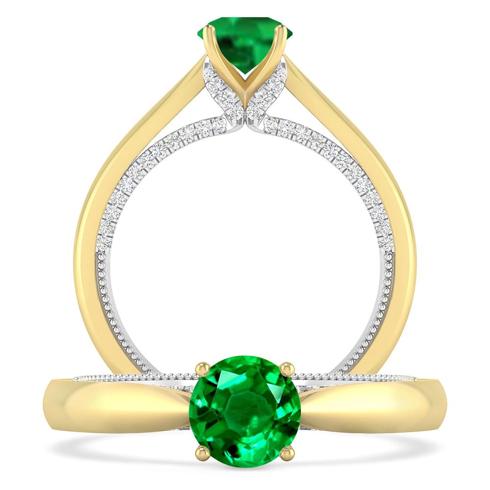 Yellow Gold/White Gold - Emerald