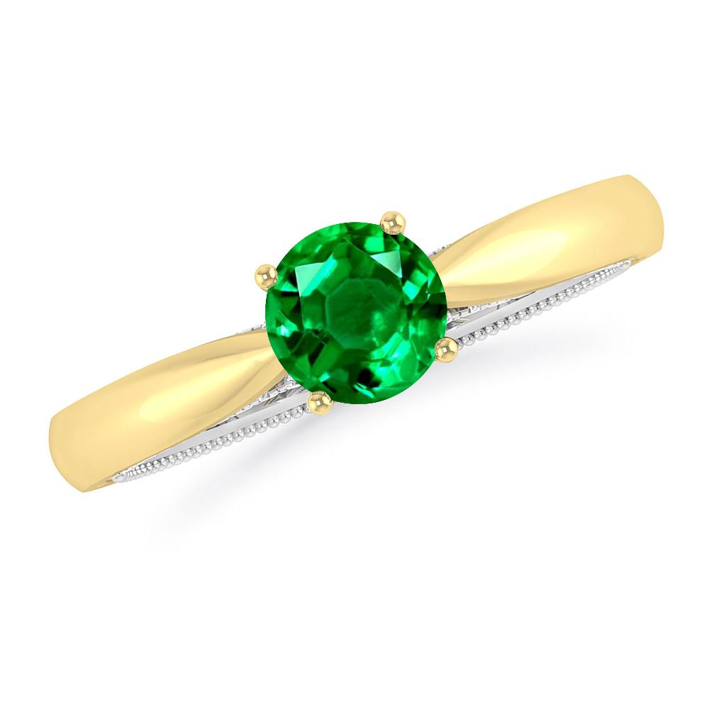 Yellow Gold/White Gold - Emerald