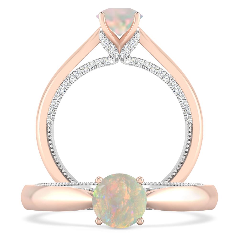 Rose Gold/White Gold - Opal