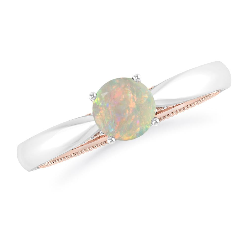 White Gold/Rose Gold - Opal