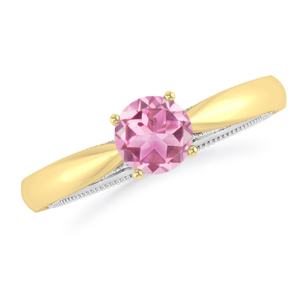 Yellow Gold - Pink Tourmaline